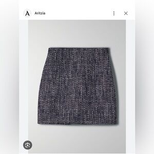 Aritzia babaton little e tweed skirt in navy